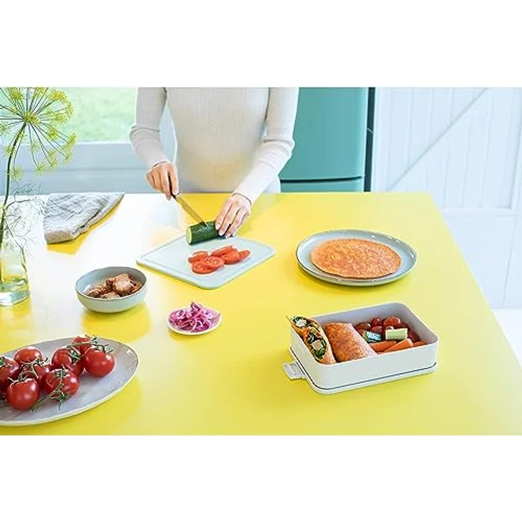 Brabantia - Make & Take Brotdose - Groß - Platz für Sandwiches - Deckel mit Klickverschluss - Gefriergeeignet - Spülmaschinen- & Mikrowellenfest - Jade Green - 25,5 x 16,7 x 6 cm – Bild 6