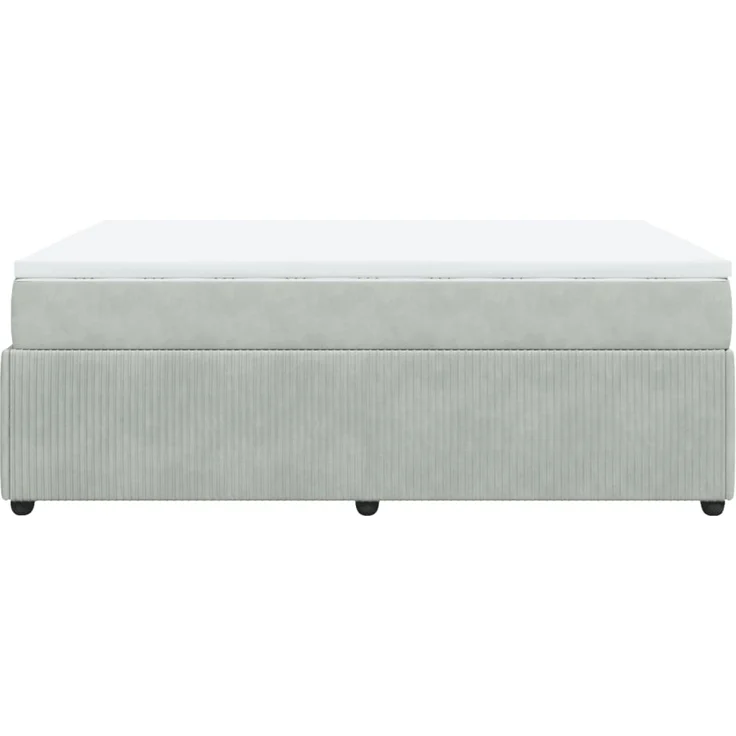vidaXL Boxspringbett mit Matratze Hellgrau 160x200 cm Samt 3285650 – Bild 8