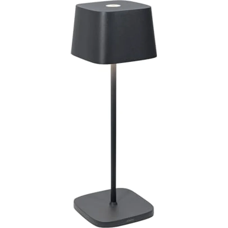 Zafferano, Ofelia Lampe, Kabellose, Wiederaufladbare Tischlampe mit Touch Control, Auch für den Außenbereich Geeignet, Dimmer, 2200-3000 K, Höhe 29 cm, Farbe Dunkelgrau – Bild 1