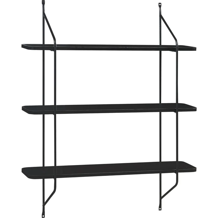 Wandregal Østfold 100x80x21 cm Schwarz [en. casa] – Bild 4