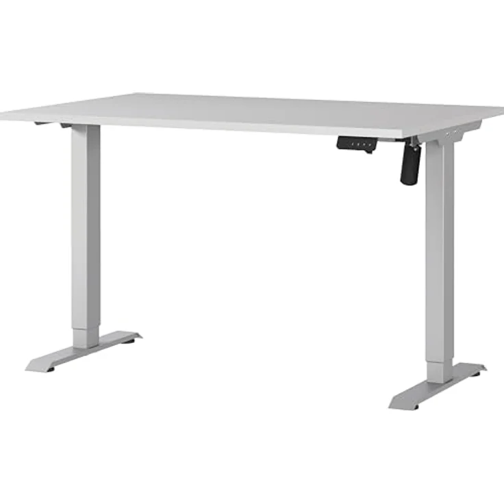 Germania Schreibtisch 8022-583, in Lichtgrau/Silber, elektr. höhenverstellbar, 120 x 119 x 80 cm (BxHxT) – Bild 2