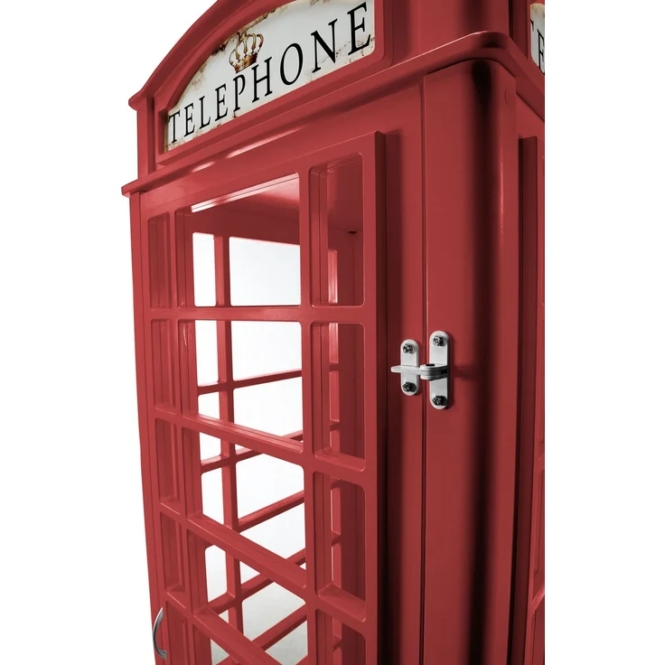 Telefonzelle Schrank – Telefonbox 1-türig in Rot – Bild 3