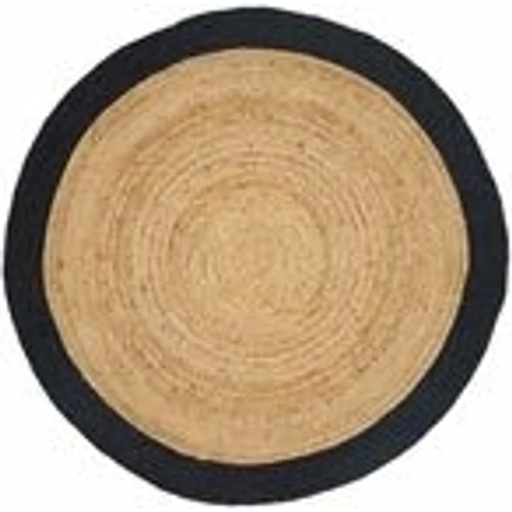 Jute Teppich Tamani Schwarz Natur 150 cm – Bild 4