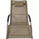 SoBuy OGS28-BR Schaukelstuhl Garten, Textilene, Lackiert, Braun, 150 x 87 x 63 cm