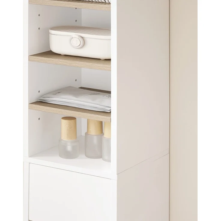 SoBuy BZR34-WN Badezimmer-Hochschrank, MDF, Lackiert, Weiß, 20 x 180 x 20 cm – Bild 10