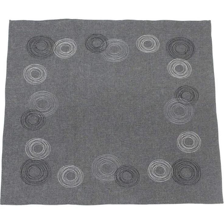Tischdecke "Kringel" grau, 85x85 cm, modern & edel, Mitteldecke – Bild 3
