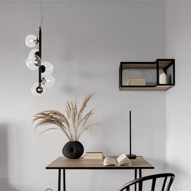 Nova Luce 9009251 ODILLIA Pendelleuchte 6-flammig Schwarz Transparent G9 – Bild 1
