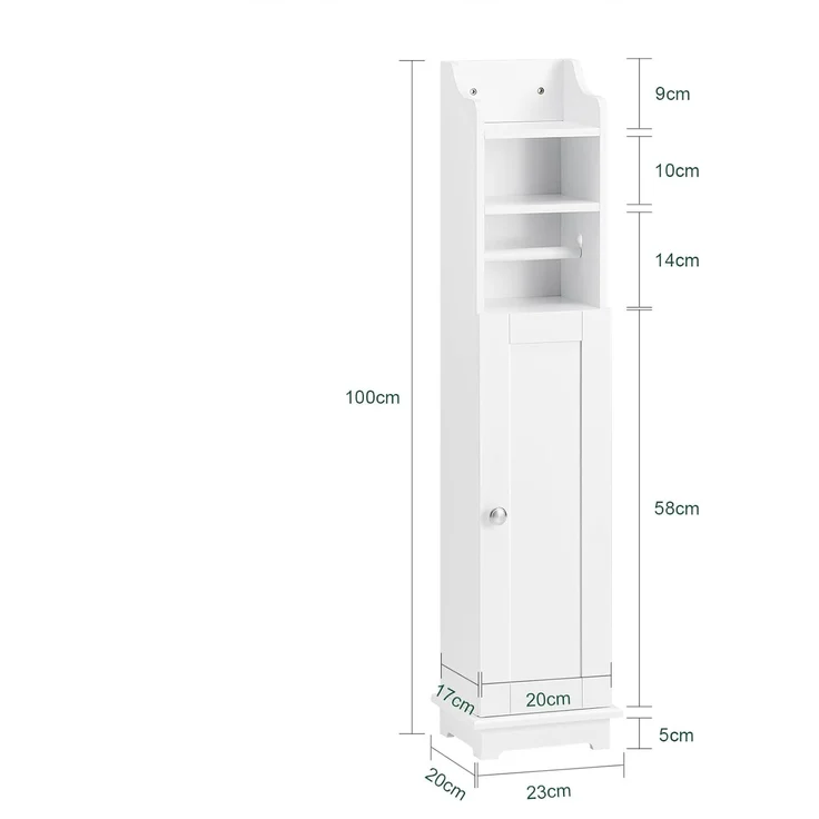 Freistehend Toilettenrollenhalter Badregal, FRG177-W – Bild 3