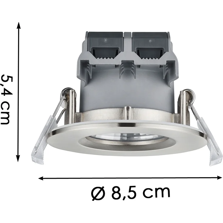 4er SET IP65 LED Deckeneinbaustrahler Silber matt rund, dimmbar, Ø 8,5cm – Bild 4