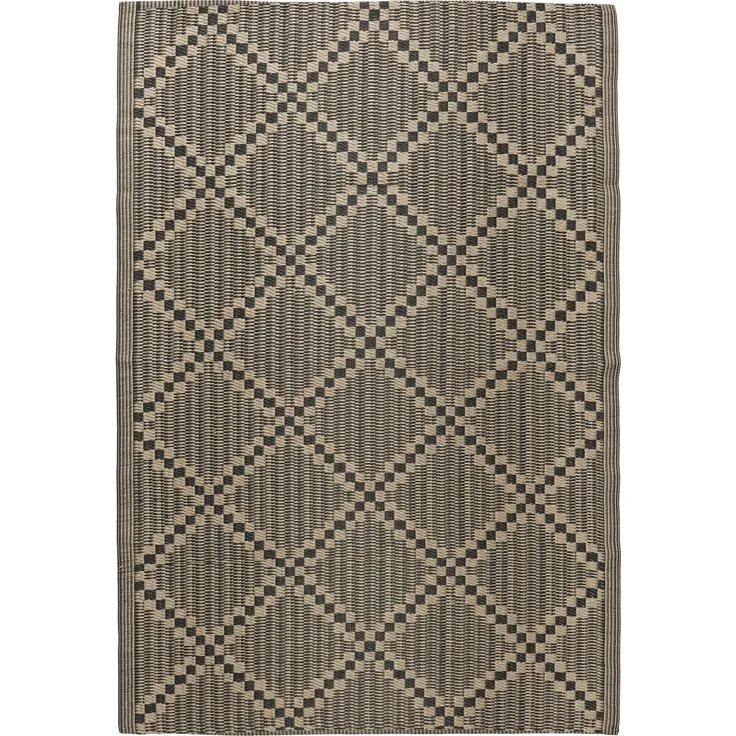Teppich Läufer Terrasse Balkon 120x180 Schwarz Beige Kunststoff Laursen 2831-00