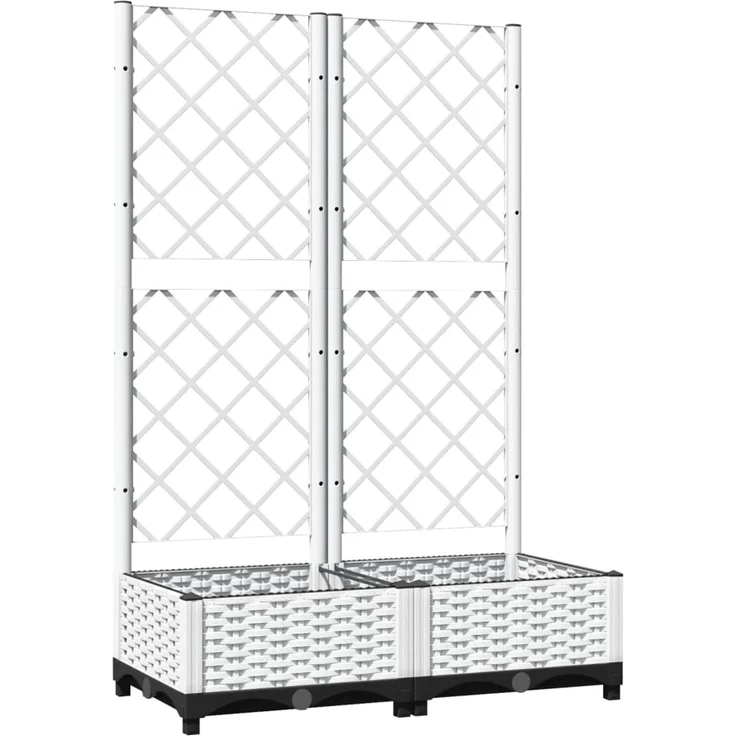 vidaXL Pflanzkübel mit Rankgitter Weiß 80x40x121,5 cm PP 153281 – Bild 2