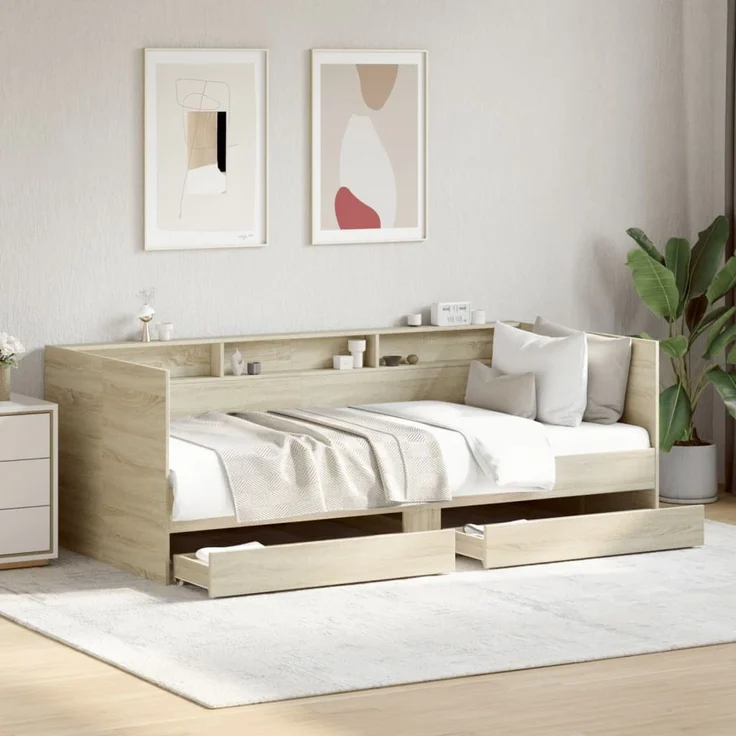 vidaXL Tagesbett mit Schubladen ohne Matratze Sonoma-Eiche 90x190 cm 3280855