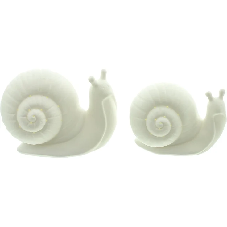 LED-Schnecke White 2er Set Wohndekoration Deko LED Lampe Licht Dekoration Figur – Bild 1