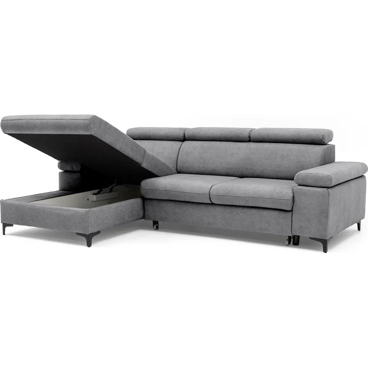Muffo Ecksofa Ecke mit verstellbaren Kopfteilen MAVIC, Verstellbare Kopfstützen, verstellbare Armlehnen, Einfache Form, Schlaffunktion, Bettzeugbehälter – Bild 2