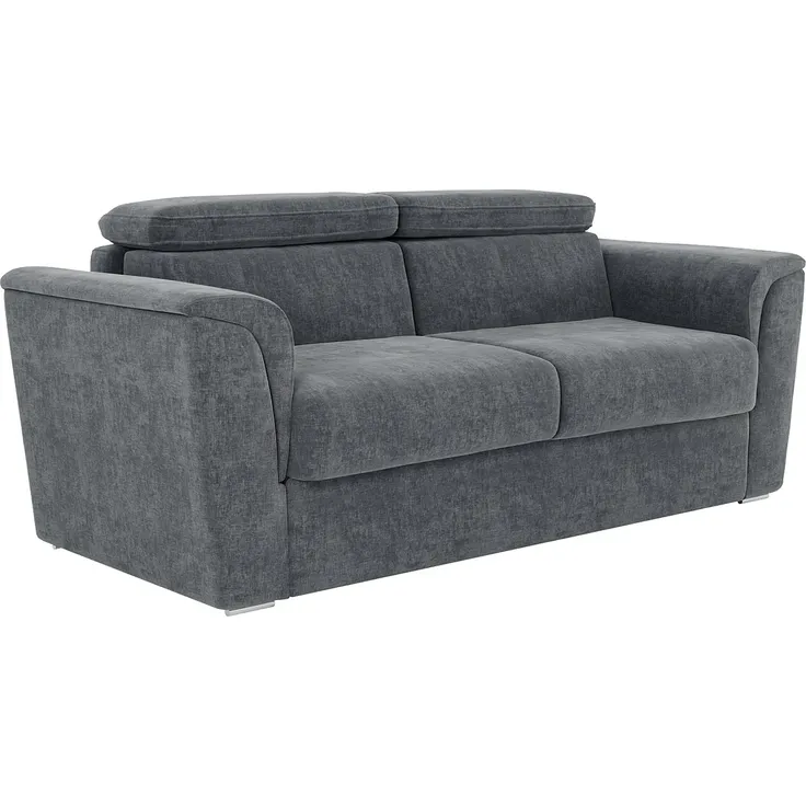 Vente-unique - RIZORA Sofa Stoff Grau - B 223 cm96 cm x H 95 cm x L 210 cm – Bild 4