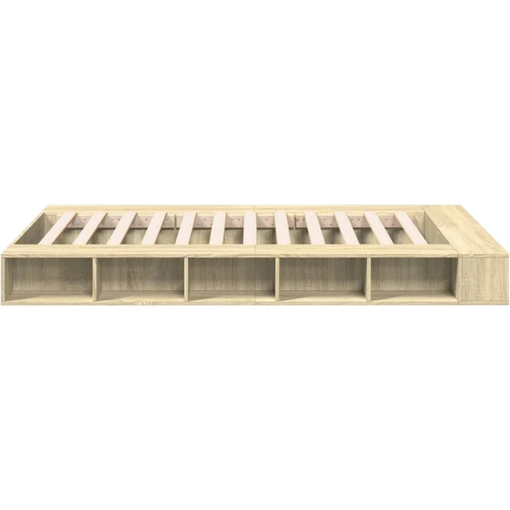 vidaXL Bettgestell Sonoma-Eiche 120x200 cm Holzwerkstoff 3280484 – Bild 5