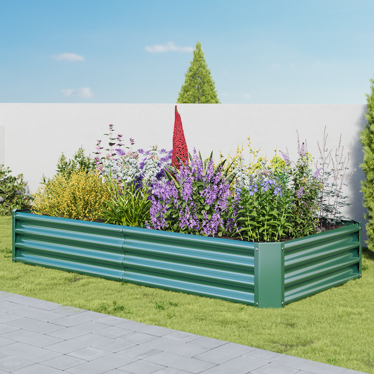 Homerecommend Hochbeet 180x90x30 cm, Gartenbett und Pflanzenkasten aus verzinktem Stahl, für Gemüse und Kräuter, Grün – Bild 3