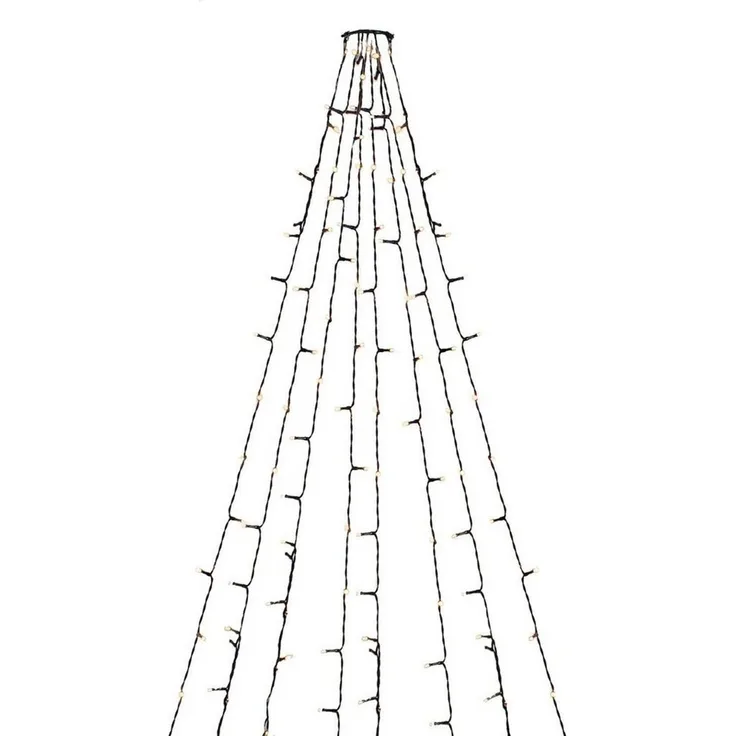 Spetebo LED-Lichterkette LED Weihnachtsbaum Lichterkette mit Timer, 176-flammig, ca. 200 cm Höhe - mit 176 LED in warm weiß