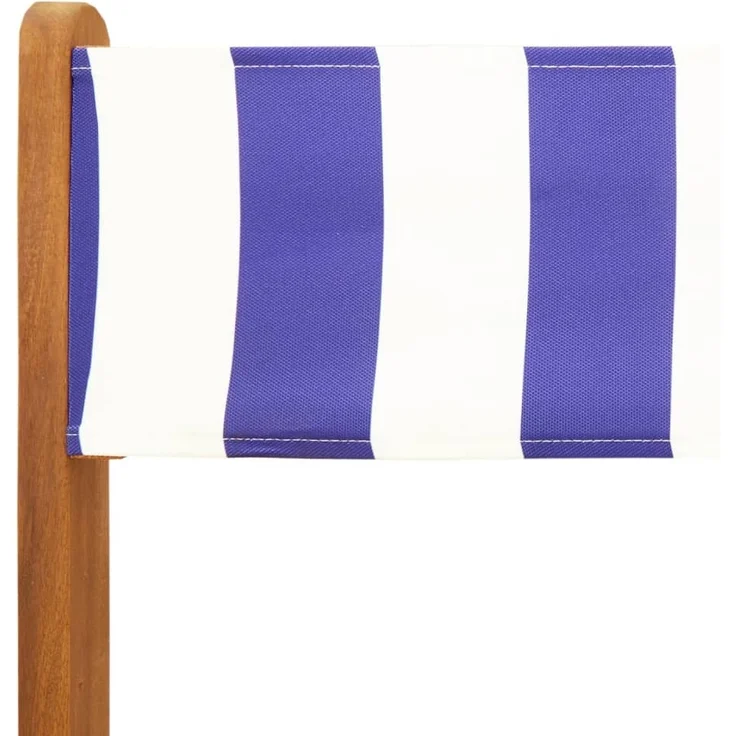 vidaXL Gartenstühle 6 Stk. Klappbar Blau und Weiß Stoff und Massivholz 3214626 – Bild 8