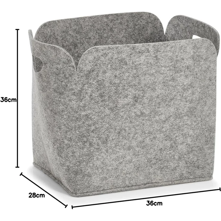ZELLER PRESENT Aufbewahrungskorb Filz 36x28x36cm grau 110707 – Bild 4