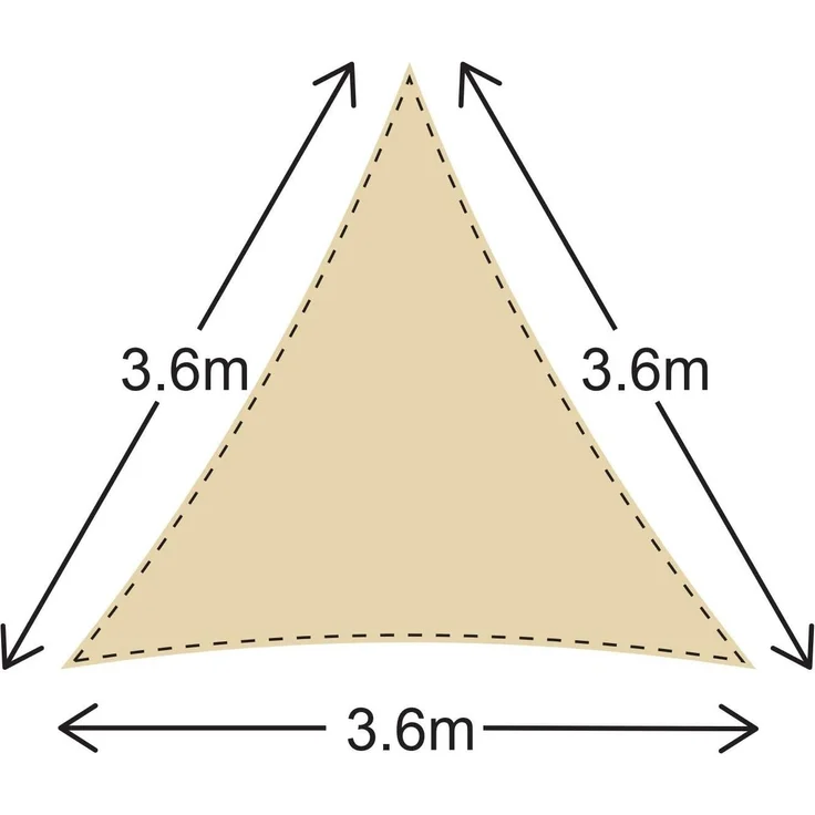 Rebecca Mobili Sonnenschutz Sonnensegel für Außenbereich Outdoor Beige Dreieckig Schwimmbad Befestigungsseil Polyethylen UV-Schutz 3,6 x 3,6 x 3,6 m (Cod. RE6340) – Bild 4