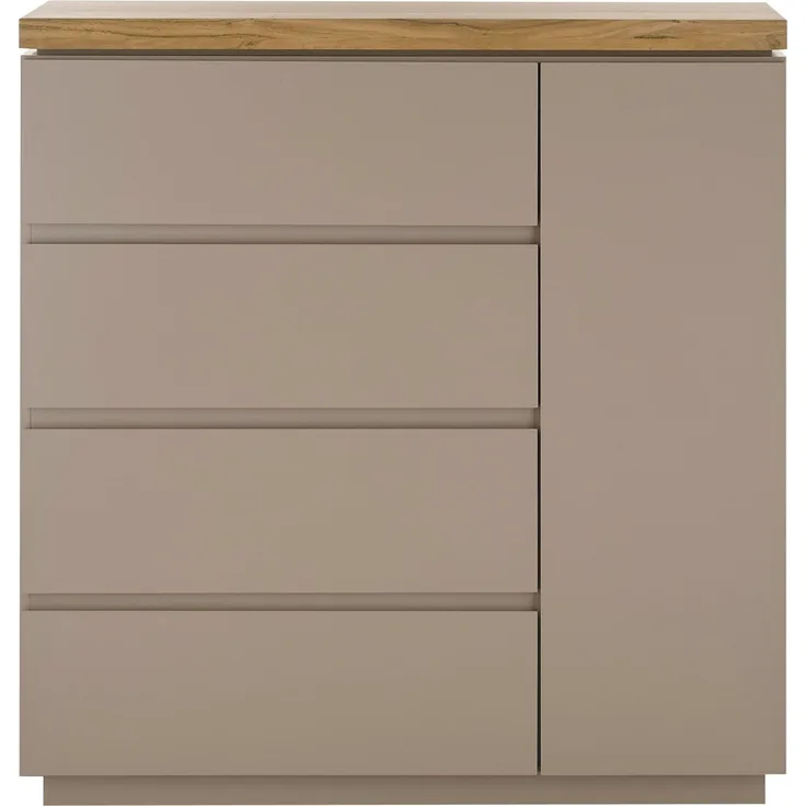 Kommode Palamos in grau matt und Akazie massiv 100 cm