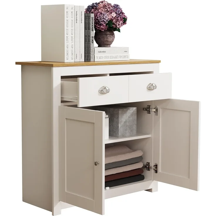 VCM Kommode & Sideboard Balusa 920340 Weiß H. 81 x B. 82 x T. 35 cm