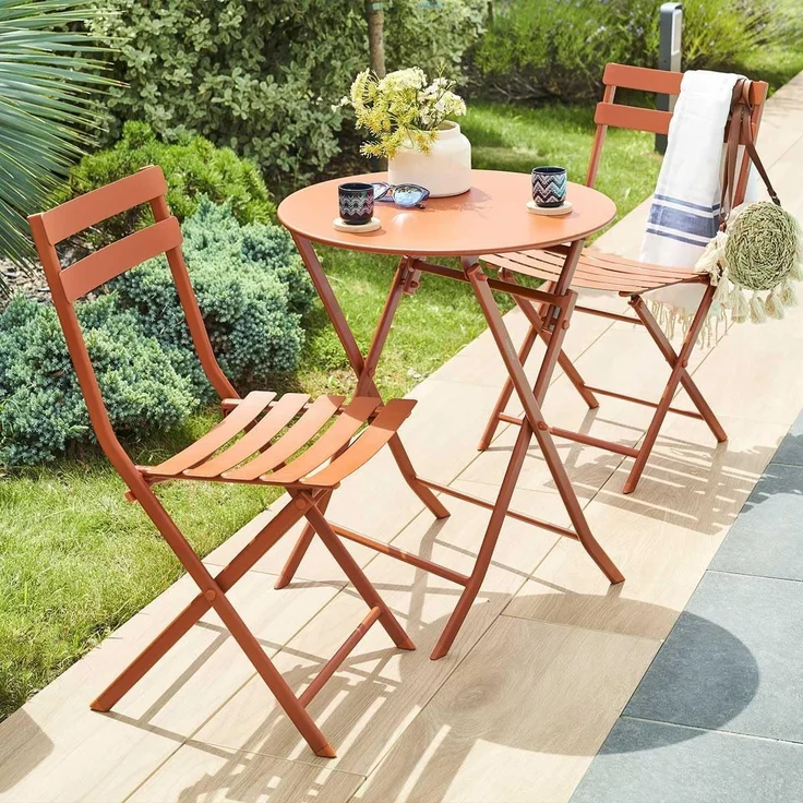 Hespéride - Runder Klappbarer Gartentisch Greensboro Bernstein - 2 Sitze - Bernstein – Bild 2