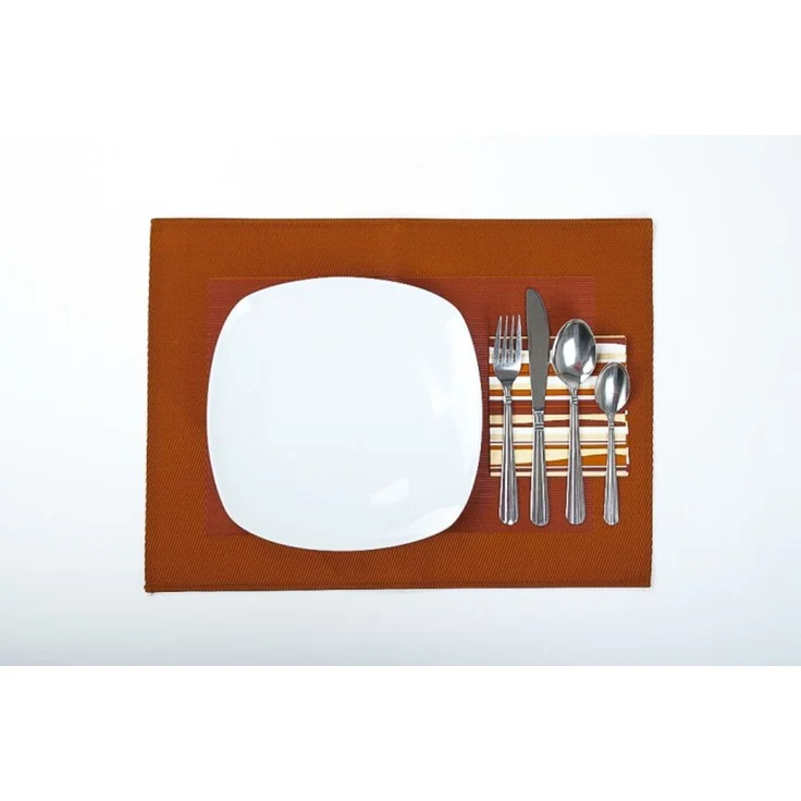 Platzdeckchen Tischset orange 32,5x45 cm PVC Polyester abwaschbar Platzmatte Tischunterlage moderne Tischmatte für Küche und Esszimmer – Bild 2