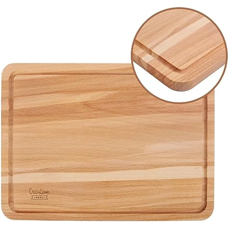 Creative Home Schneidebrett mit Saftrille 30,5 x 22,5 x 1,5 cm Holzschneidebrett Holzbrett Küche, (2-St), mit tiefer Saftrille – Bild 9