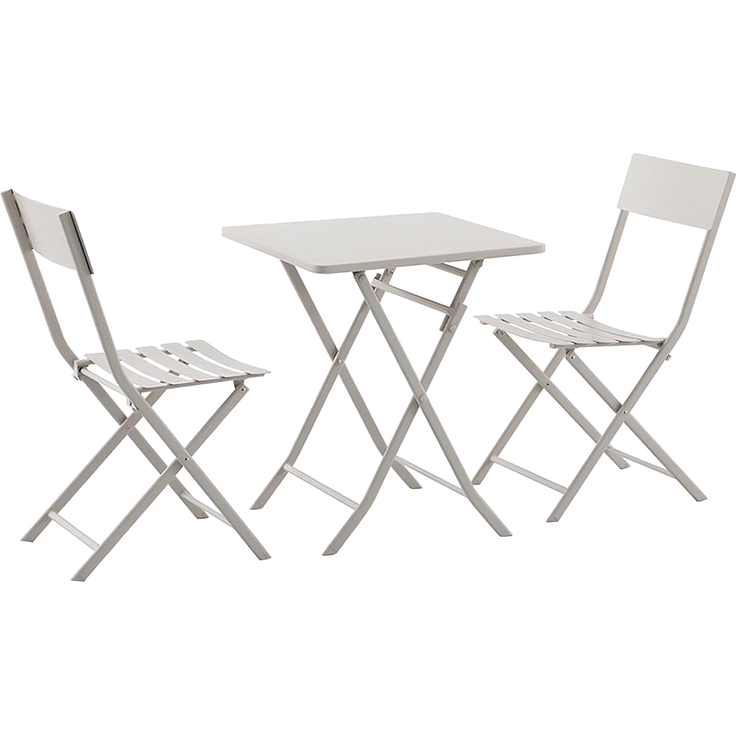 LIDO Bistro-Set, Taupe 2x Klappstuhl + 1 Klappstisch