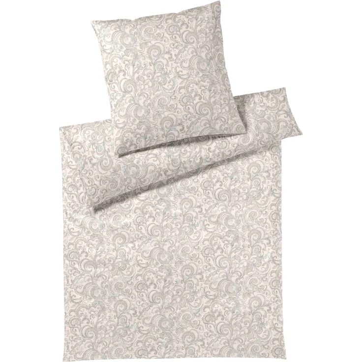 Elegante Interlock Jersey Bettwäsche Grace 3624-7 sand Ranken 135x200 – Bild 2
