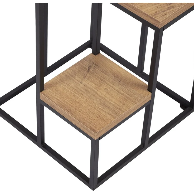 Calicosy Mehrstufiges Regal Dekor Kiefernholz und Schwarz H65 cm – JASON - Helles Holz – Bild 4