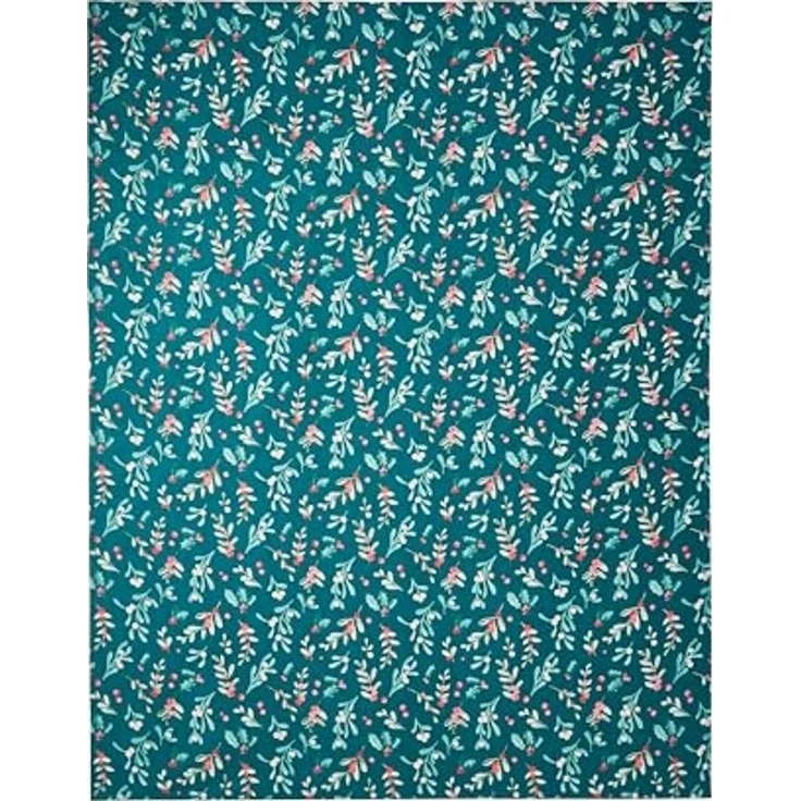 Catherine Lansfield Weihnachtliche Stechpalme und Mistelzweig-Tischdecke, Baumwolle, 137x229 cm, Grün – Bild 3