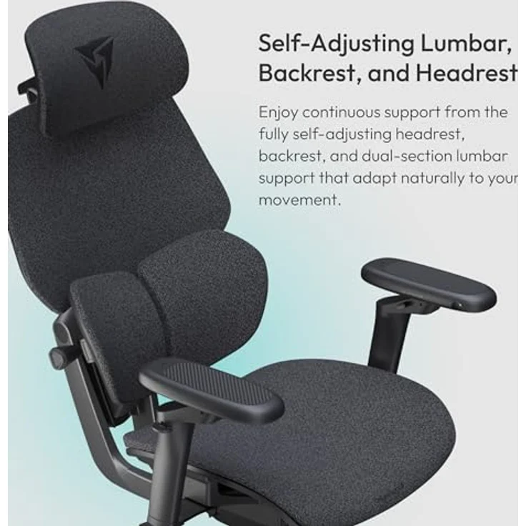 ThunderX3 FLEX Pro Gaming Stuhl, ergonomisch mit Stoffbezug, grau, höhenverstellbare 5D-Armlehnen, bis 125 kg belastbar – Bild 5