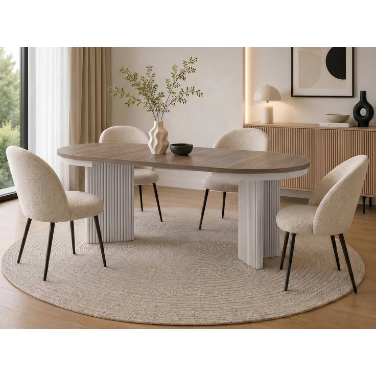 Beautysofa Esstisch PRESTIGE runder Design-Tisch ausziehbar Ø 100–180 cm oder Ø 120–200 cm (Metallbeinen, hitze- und verfärbung beständig), verschiedene Farben – Bild 1