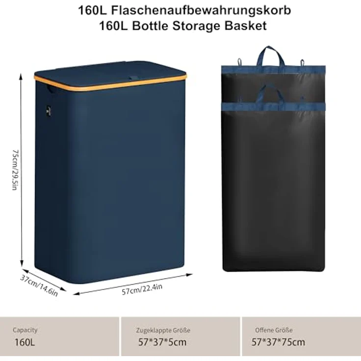 AdelDream Aufbewahrungsbecher Pfandflaschen Sammelbehälter mit Deckel – Bild 3