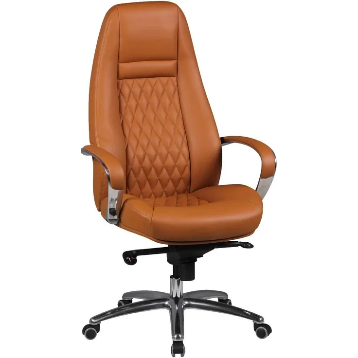 AUSTIN Bürostuhl Echtleder Schreibtischstuhl ergonomisch Chefsessel edel Drehstuhl höhenverstellbar caramel