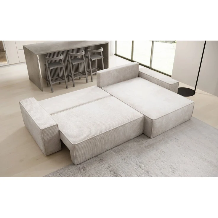 Luxusbetten24 Schlafsofa Designer Sofa Lunaro in Cord, mit Stauraum und Schlaffunktion – Bild 4