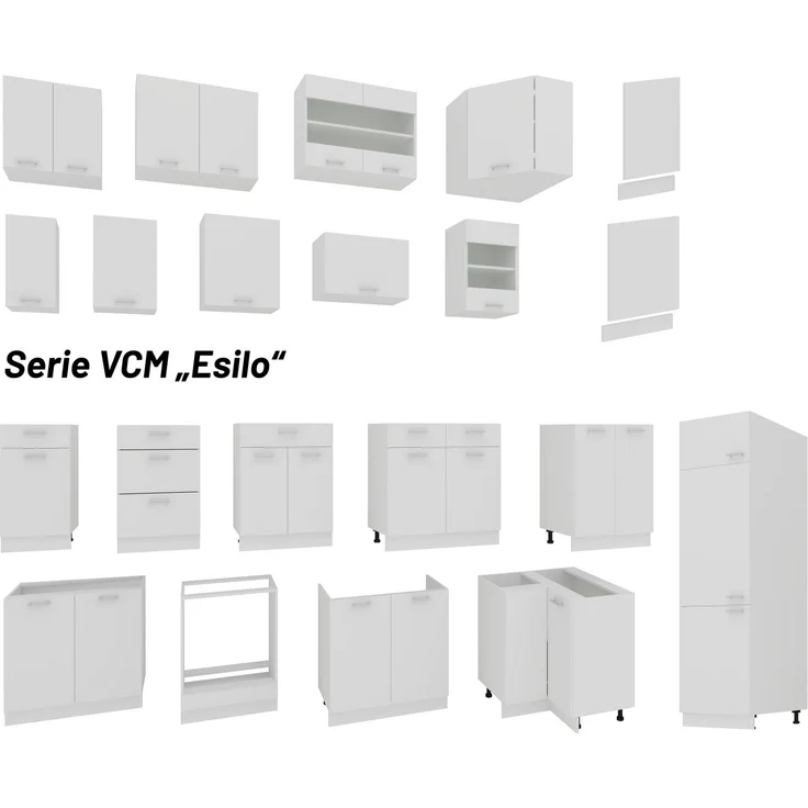 VCM Küchenmöbel Unterschrank Esilo 918656 Weiß H. 82 x B. 80 x T. 46 cm – Bild 3