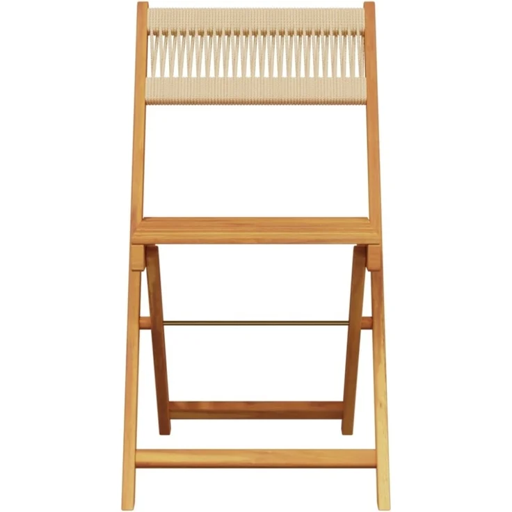 vidaXL Bistrostühle 2 Stk. Beige Massivholz Akazie und Kordel 367680 – Bild 2