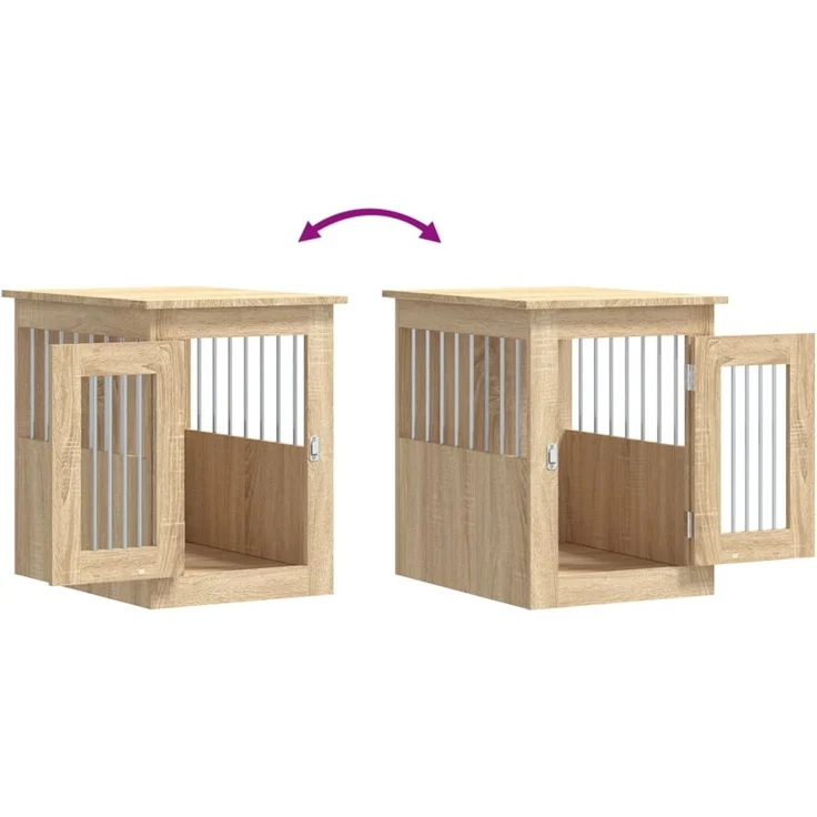 vidaXL Hundekäfig im Möbelstil Sonoma-Eiche 45x62x59 cm Holzwerkstoff 838311 – Bild 10