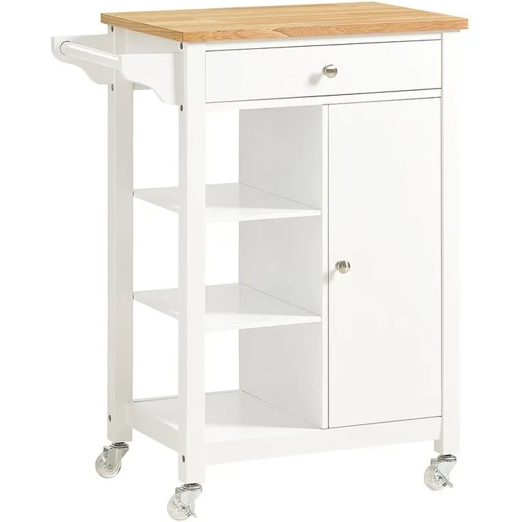 SoBuy FKW46-WN Küchenwagen, MDF, Lackiert, Weiß, 68 x 86 x 40 cm