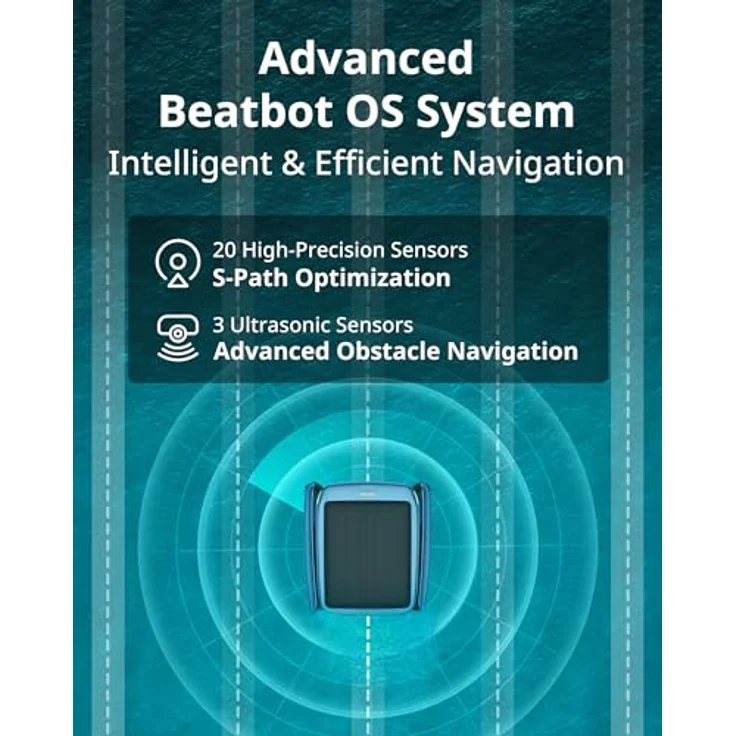 Beatbot iSkim Ultra solarbetriebener Roboter-Poolskimmer, Dual-Ladeoptionen, Wasserklärung, App-Steuerung, Ice Blue – Bild 4