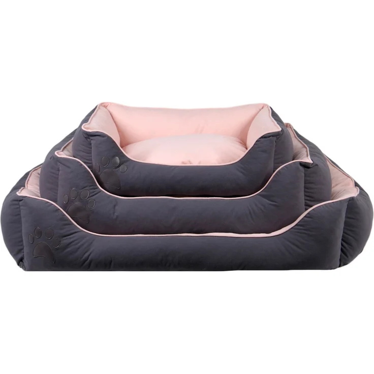Paws & Whiskers 'Lucy Dog & Cat L - Grey, Pink' Haustierbett, Grau / Rosa, 75 x 95 x 22 cm – Bild 4