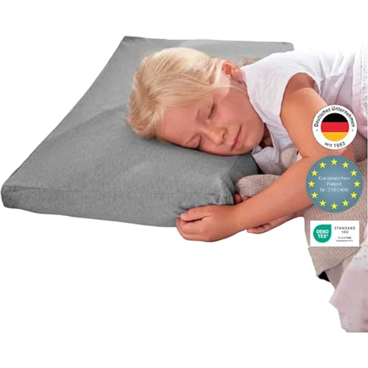 Theraline Kinderkopfkissen Mikroperlen Melange mittelgrau – Bild 2