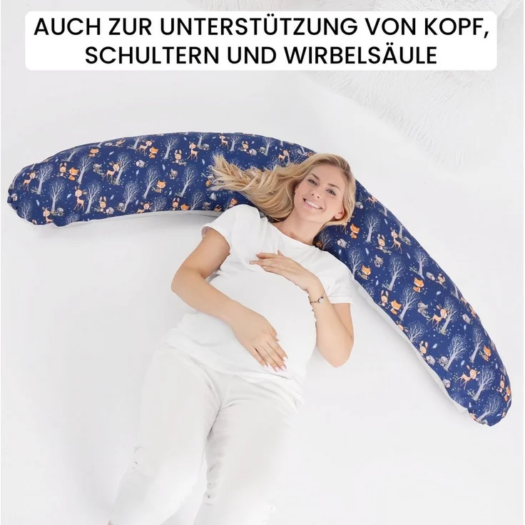 Amilian Stillkissen XXL 170 cm - Schwangerschaftskissen & Seitenschläferkissen mit Bezug, - Lagerungskissen - Nursing Pillow - Pregnancy Pillow, mit Füllung, Schlafkissen für Seitenlage - Körperkissen – Bild 3