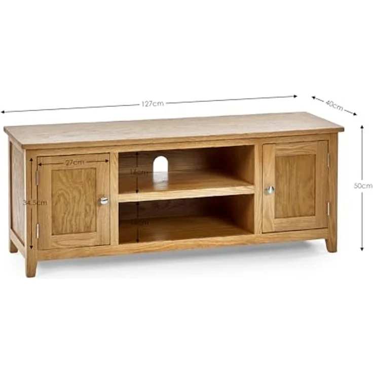 Julian Bowen Mallory Breitbild-TV-Möbel, Eiche, 50 x 127 x 40 – Bild 6