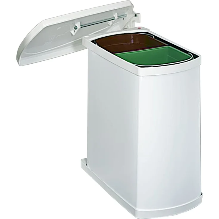 HAILO Abfallsorter 16 (2x8) Liter DUO-3416 ab 45 cm Schrankbreite, weiß – Bild 2