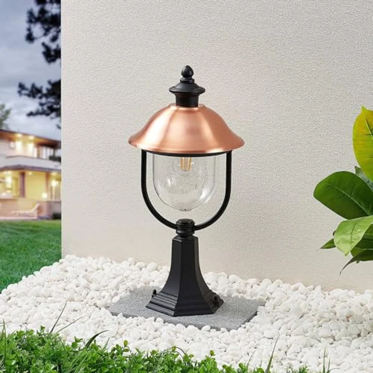 Lindby Außen-Stehlampe Clint, Metall, Kupfer IP44, 1 x 60 W – Bild 5